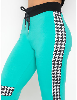 Houndstooth Joggers - Turqoise