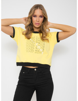 ABBIE Cropped T-shirt - Yellow
