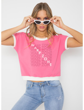 ABBIE Cropped T-shirt - Pink