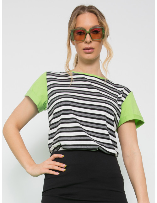 CASSIE Striped T-shirt - Green