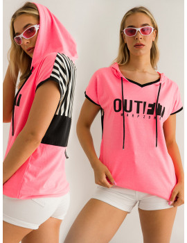 MELODY Cotton Hoodie - Neon Pink