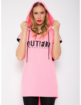 MELODY Cotton Hoodie - Neon Pink