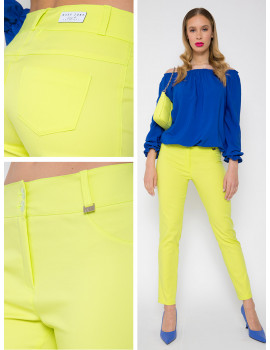 MEARA Straight Leg Trousers - Lime