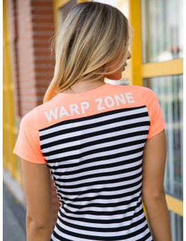 MANAROLA Striped T-shirt - Neon Orange