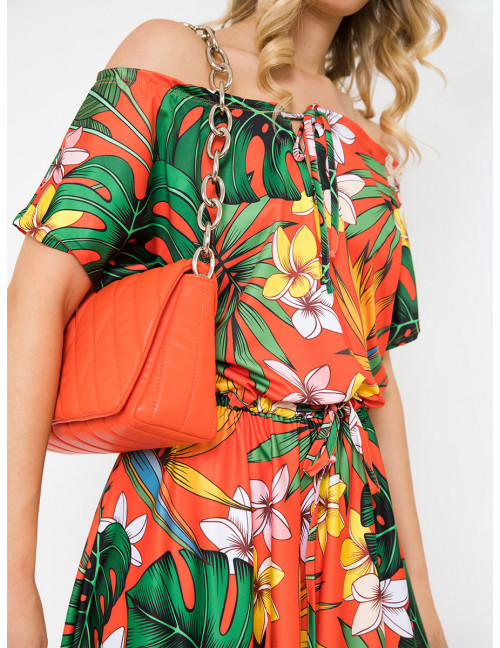 LAURA Floral Dress - Orange