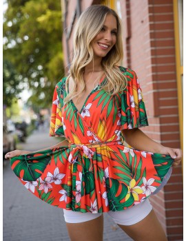 MESSINA Print Top - Orange