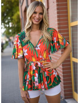 MESSINA Print Top - Orange