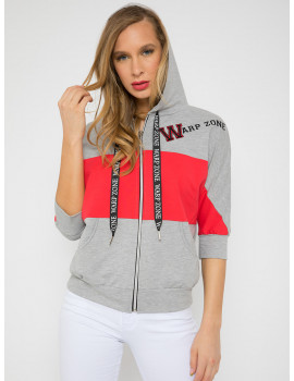 DELVY Sweater - Grey-Red