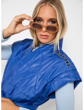JULIE Oversized Puffer Vest - Royal Blue