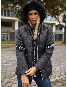 Winter Puffer Jacket with Removable Hood - Black