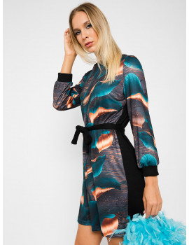  MYRINE Knit Dress - Turquoise-Brown
