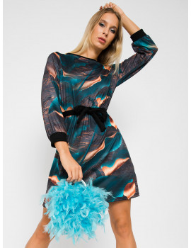  MYRINE Knit Dress - Turquoise-Brown