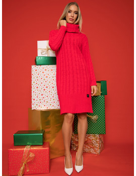 TESSA Warm Knit Dress - Red