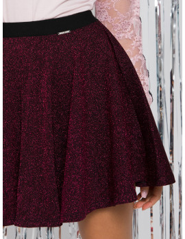 KENDRA Sparkling Skirt - Burgundy