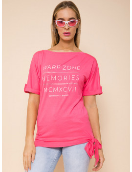 HAILEE Side Knot T-shirt - Pink