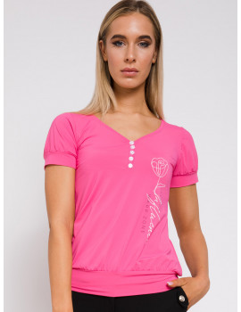 TRANI Buttoned Top - Pink