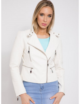 FONDI Faux Leather Jacket - White