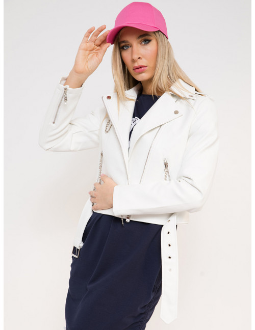 ARDEA Faux Leather Jacket - White