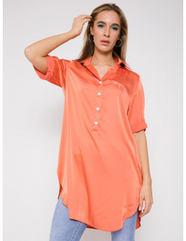 SANTO Satin Shirt - Orange
