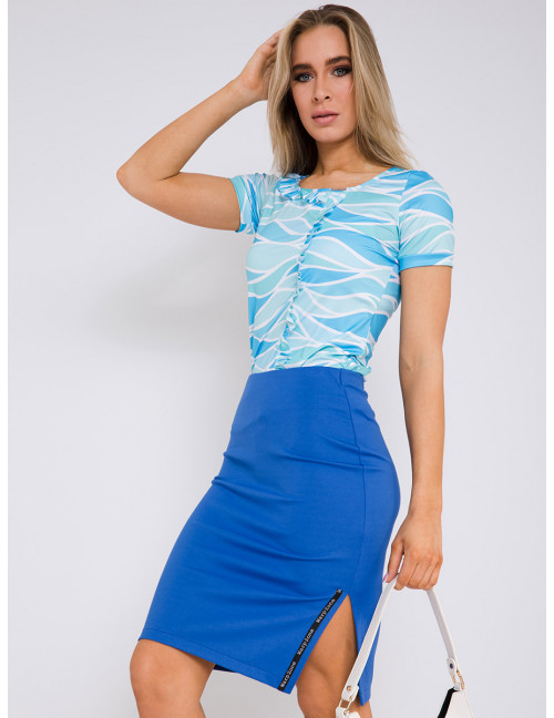 SASSARI Pencil Skirt - Blue