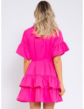 FORLI Ruffle Dress - Pink