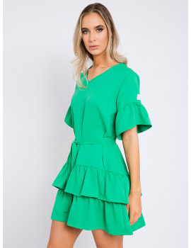 FORLI Ruffle Dress - Green