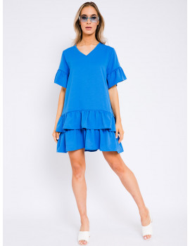 FORLI Ruffle Dress - Blue