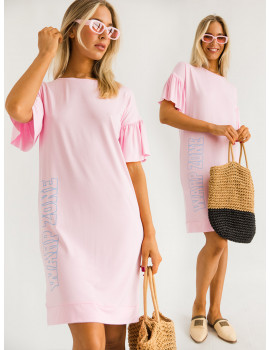 LAURA Viscose Dress - Light Pink