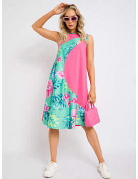 MALIA Dress - Pink-Turquoise