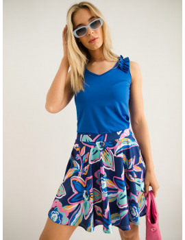 CHRISTINA Print Skirt - Pink/Blue