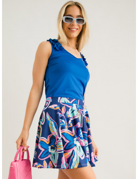 CHRISTINA Print Skirt - Pink/Blue