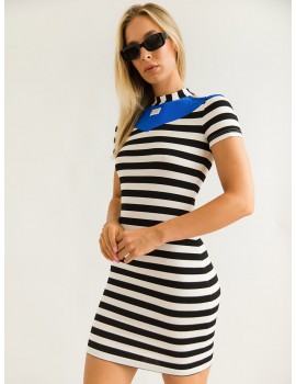 KATE Striped Dress - Royal Blue