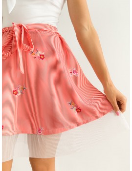 NICOL Striped Skirt - Red