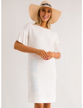LAURA Viscose Dress - White
