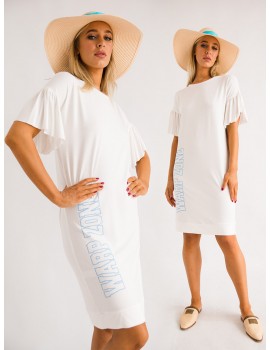 LAURA Viscose Dress - White