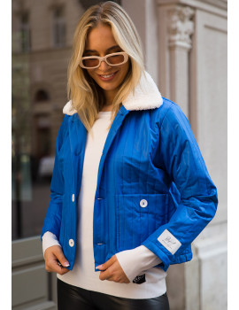 CAMILE Quilted Jacket - Royal Blue