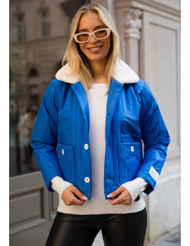 CAMILE Quilted Jacket - Royal Blue