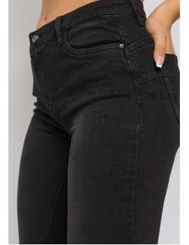 VERITY Black Embroidered Skinny Jeans