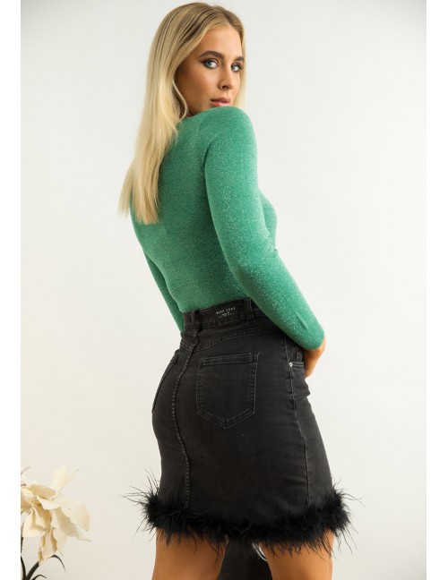 SOLINE Fekete Farmerszoknya