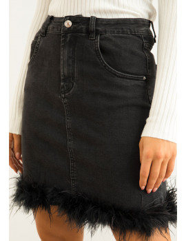 SOLINE Black Denim Skirt