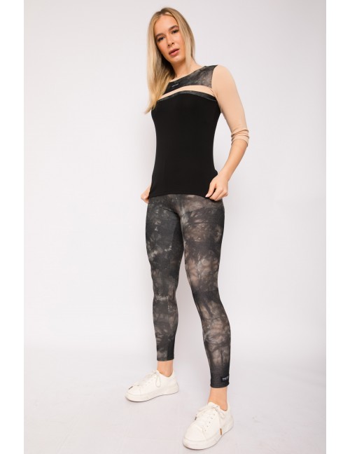 BONNIE Elasztikus Batikolt Leggings  - Fekete