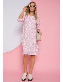 CLARIS Shirt Dress - Pink Print
