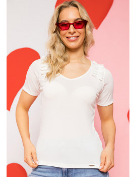LORELEI Ruffle T-shirt - White