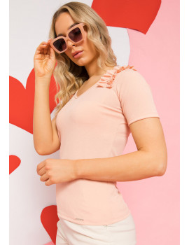 LORELEI Ruffle T-shirt - Powder Pink