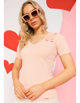 LORELEI Ruffle T-shirt - Powder Pink
