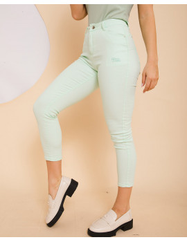LOLA Embroidered Jeans - Mint