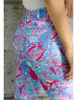 LAYLA Elasztikus Ripsz Nadrág - Rózsaszín-Világoskék