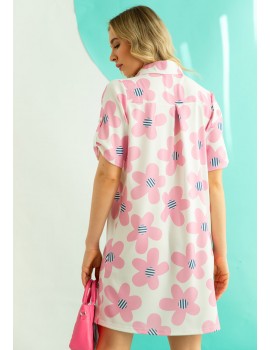 MOLLY Dress - Blue-Pink Floral