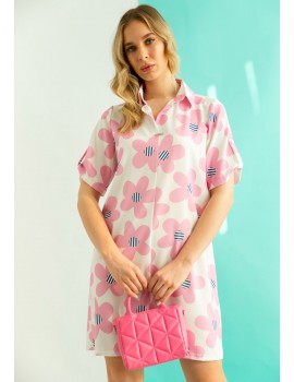 MOLLY Dress - Blue-Pink Floral