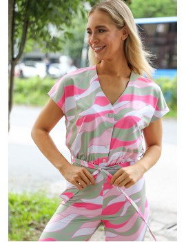 ISABELLA Gombos Overál - Pink-Zöld